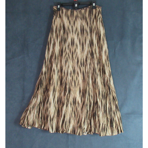 Chicos Skirt Womens Size 0.5 Brown Tan Graphic Maxi Work Preppy Modern Modest - Picture 4 of 7